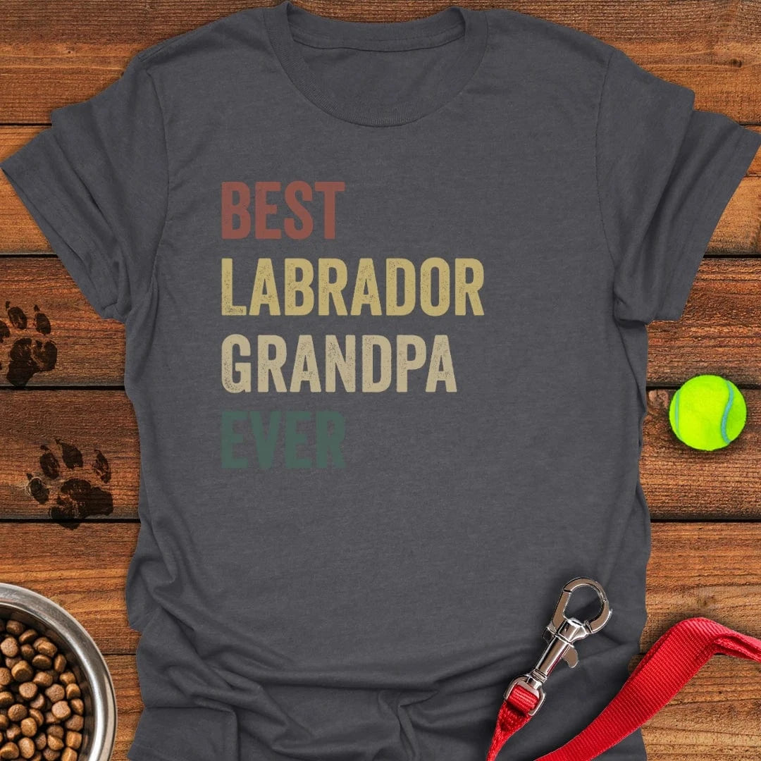 Best Labrador Grandpa T-Shirt Dark Heather