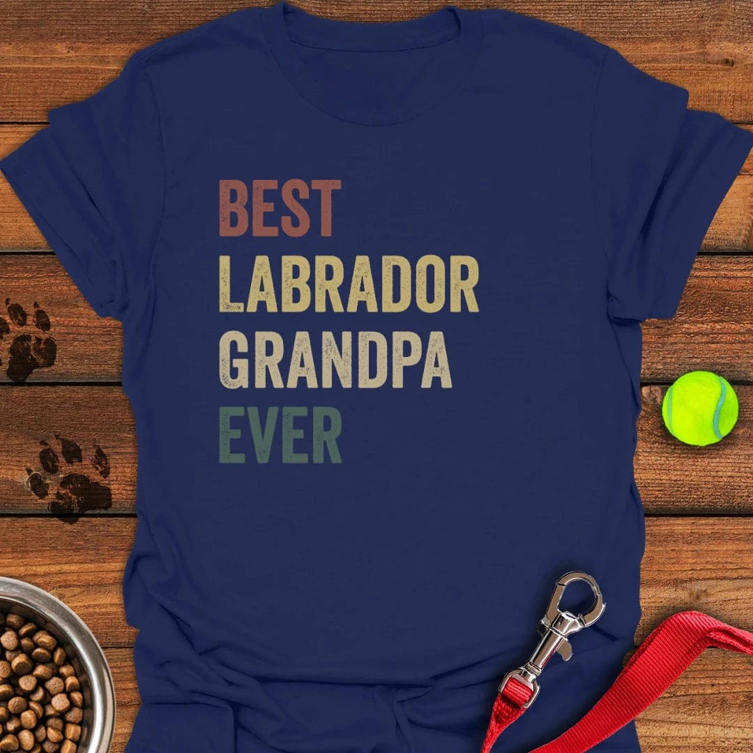 Best Labrador Grandpa T-Shirt Navy
