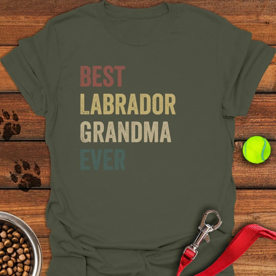 Best Labrador Grandma T-Shirt Military Green