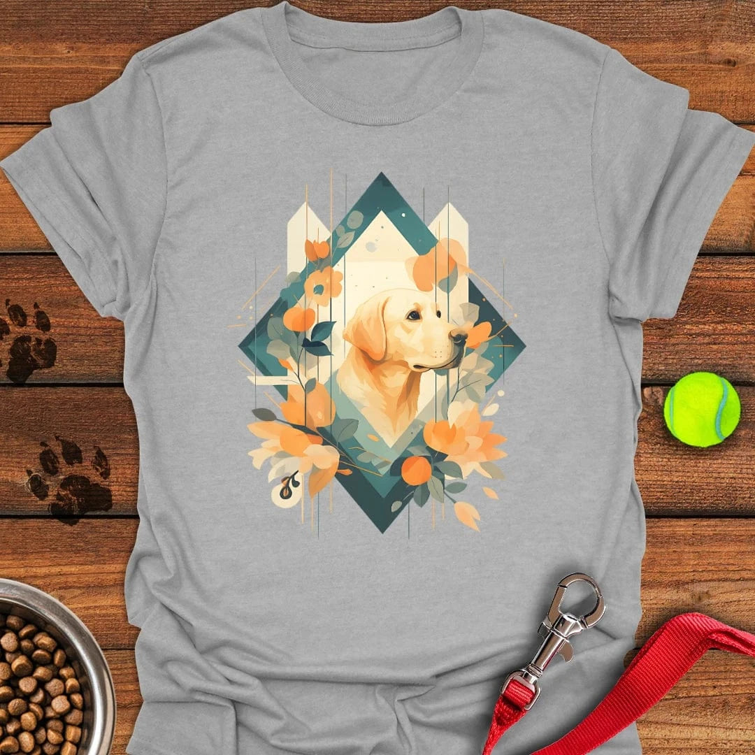 Yellow Labrador Abstract Art T-Shirt Sport Grey
