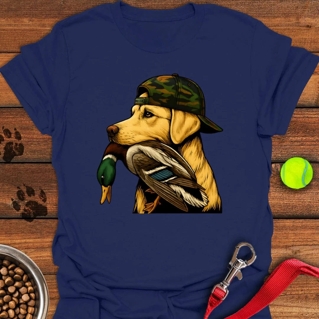 Yellow Labrador Hunting T-Shirt Navy