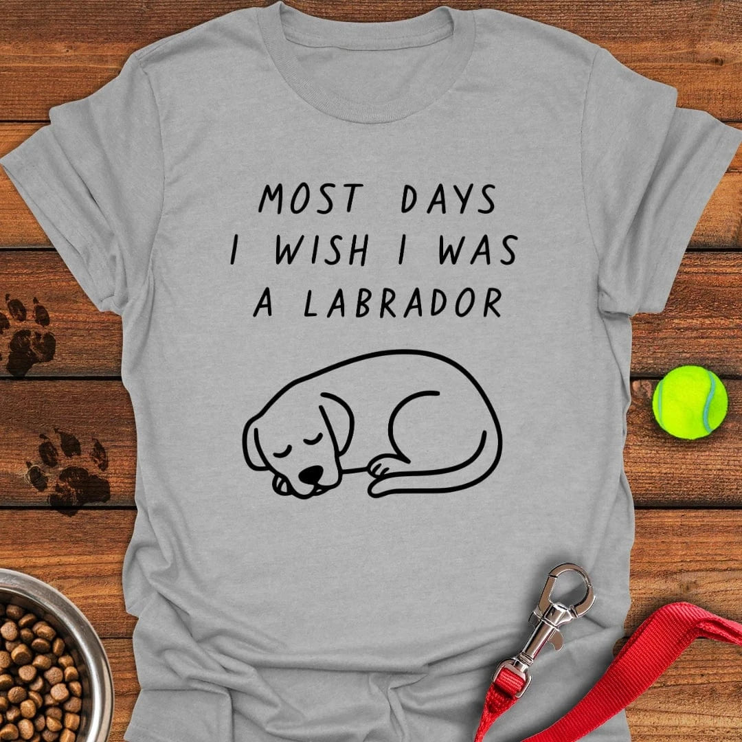 I Wish I Was a Labrador T-Shirt Sport Grey