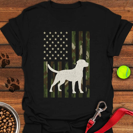 USA Labrador Hunting Camo T-Shirt Black