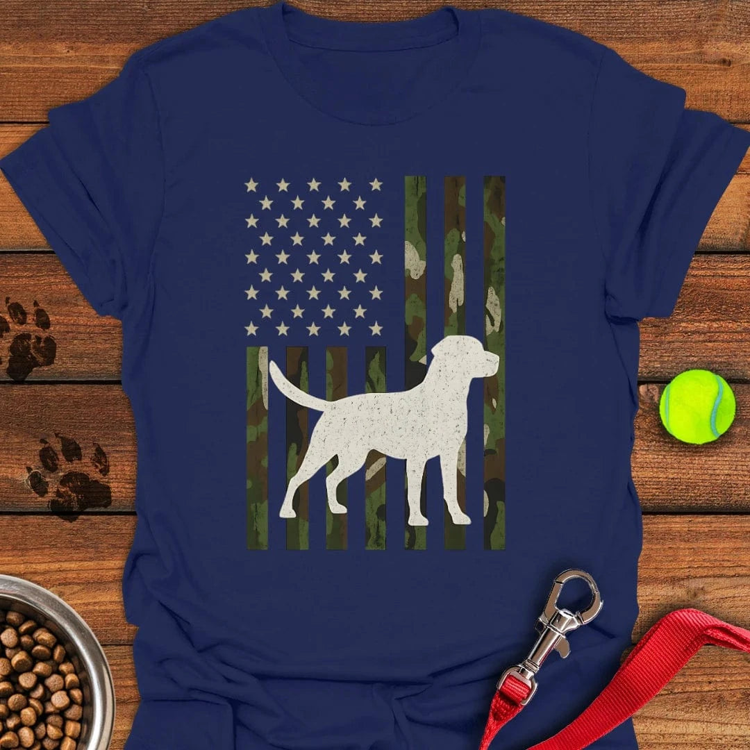 USA Labrador Hunting Camo T-Shirt Navy