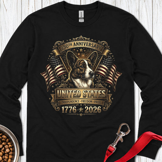 Cardigan Welsh Corgi 250 USA Long Sleeve — Black