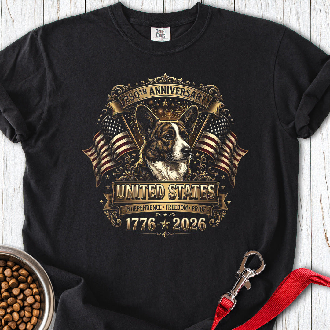Cardigan Welsh Corgi 250 USA Premium Tee — Black