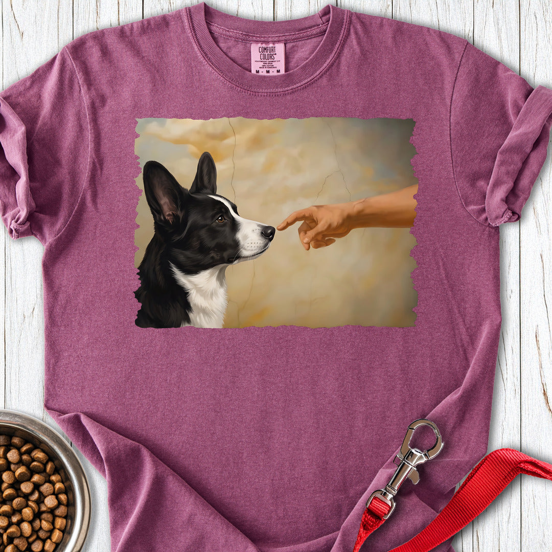 Cardigan Welsh Corgi Black And White Creation Premium Tee — Berry