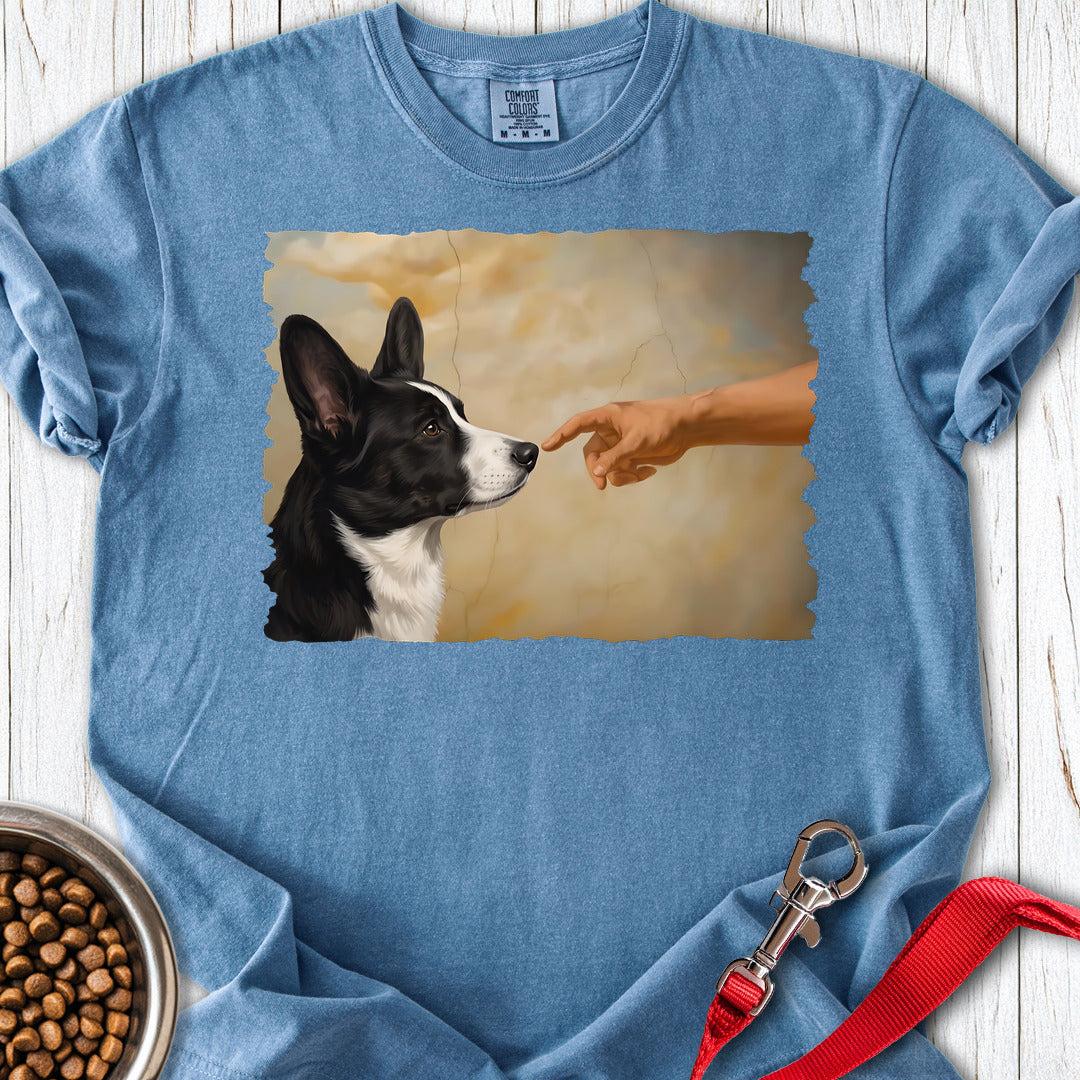Cardigan Welsh Corgi Black And White Creation Premium Tee — Blue Jean