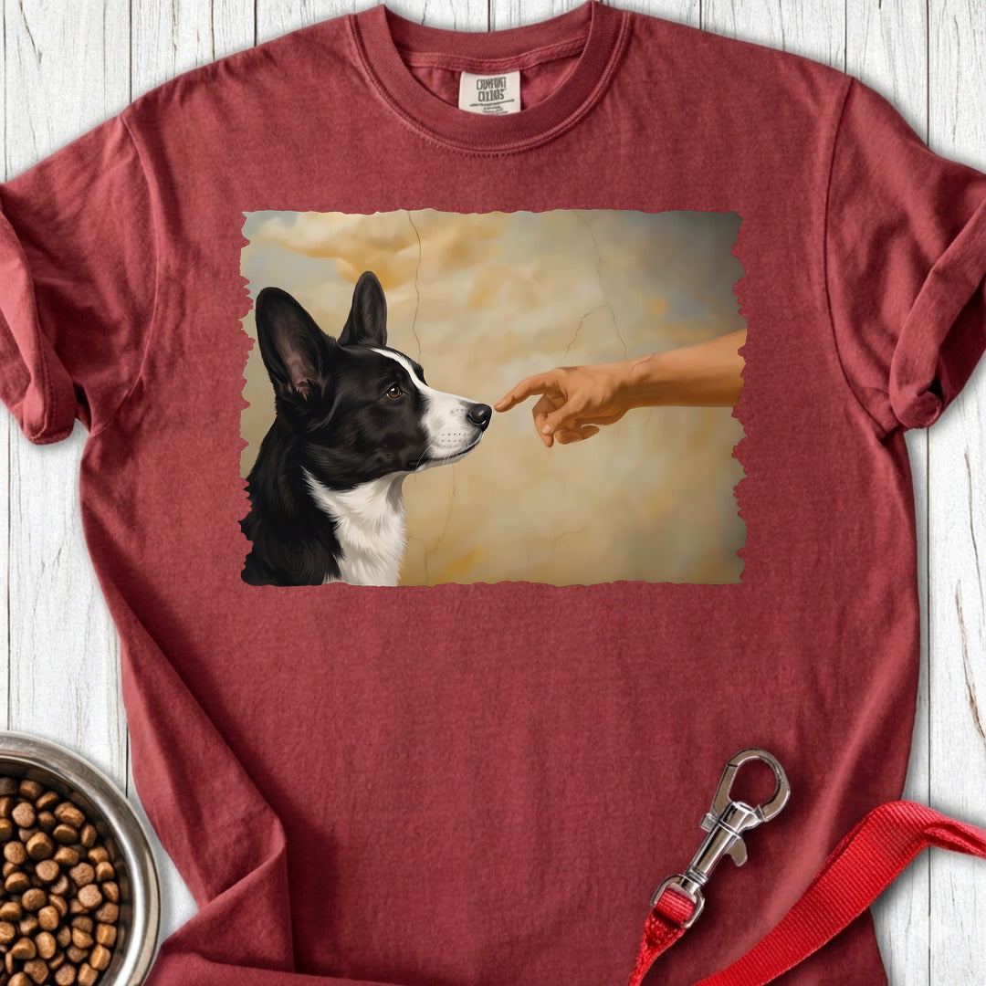 Cardigan Welsh Corgi Black And White Creation Premium Tee — Brick