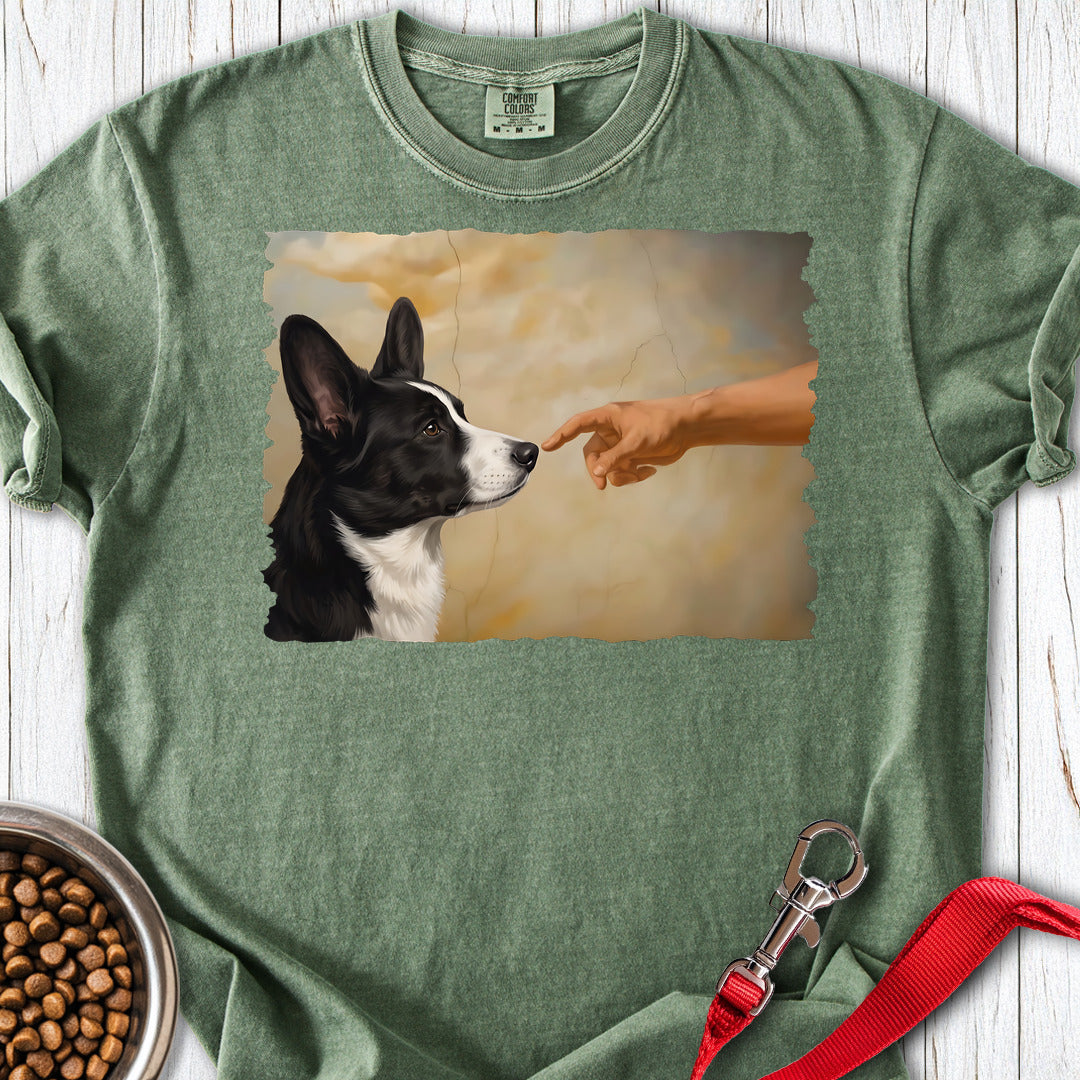 Cardigan Welsh Corgi Black And White Creation Premium Tee — Moss