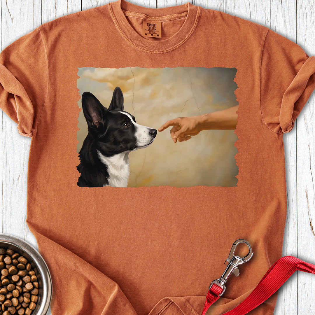 Cardigan Welsh Corgi Black And White Creation Premium Tee — Yam