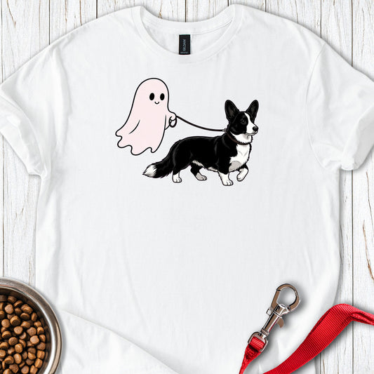 Cardigan Welsh Corgi Black And White Ghost Walk — White