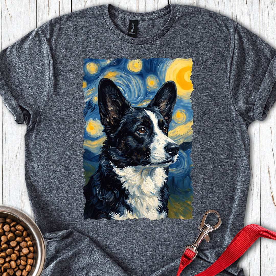 Cardigan Welsh Corgi Black And White Van Gogh — Dark Heather