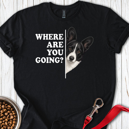 Cardigan Welsh Corgi Black And White Where Are You Going — Black