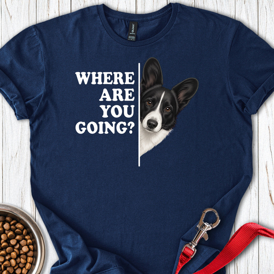 Cardigan Welsh Corgi Black And White Where Are You Going — Navy