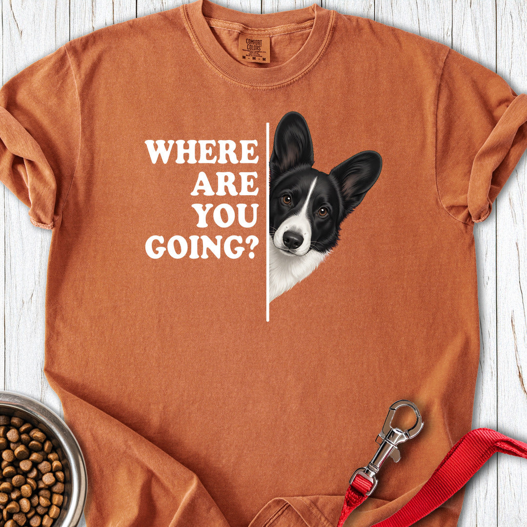 Cardigan Welsh Corgi Black And White Where Are You Going Premium Tee — Yam