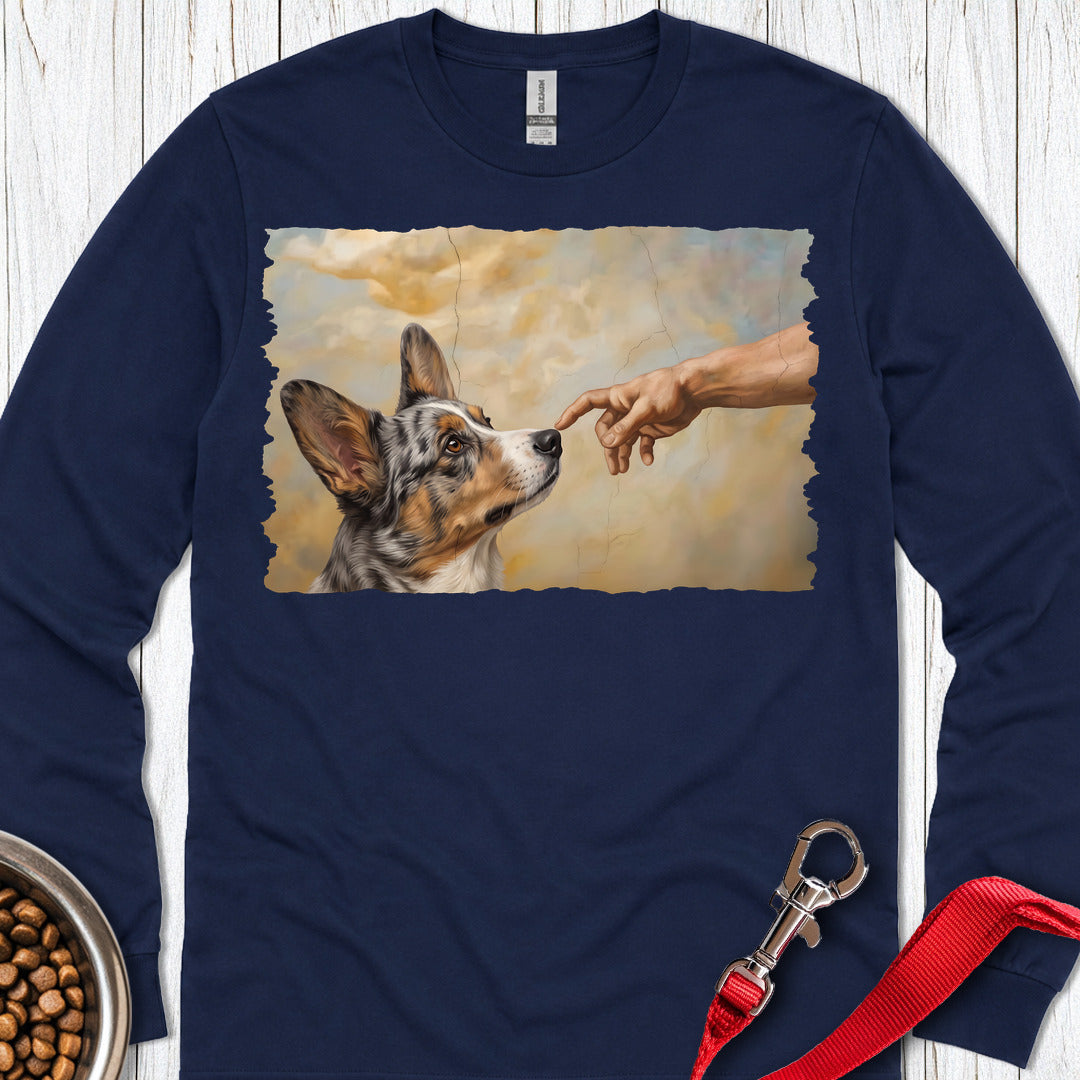 Cardigan Welsh Corgi Blue Merle Creation Long Sleeve Navy