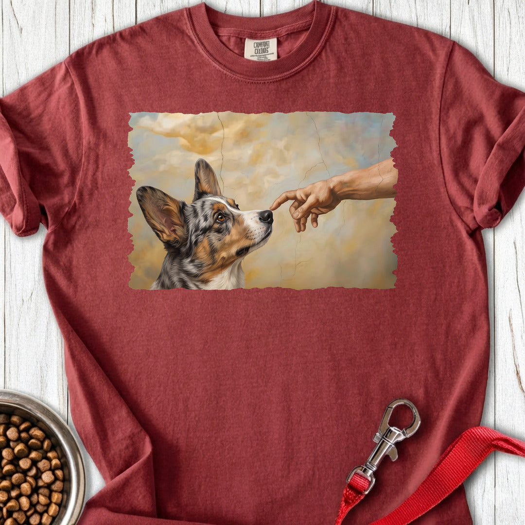 Cardigan Welsh Corgi Blue Merle Creation Premium Tee — Brick