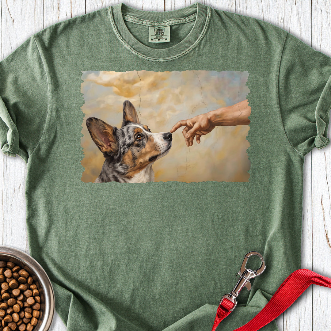 Cardigan Welsh Corgi Blue Merle Creation Premium Tee — Moss