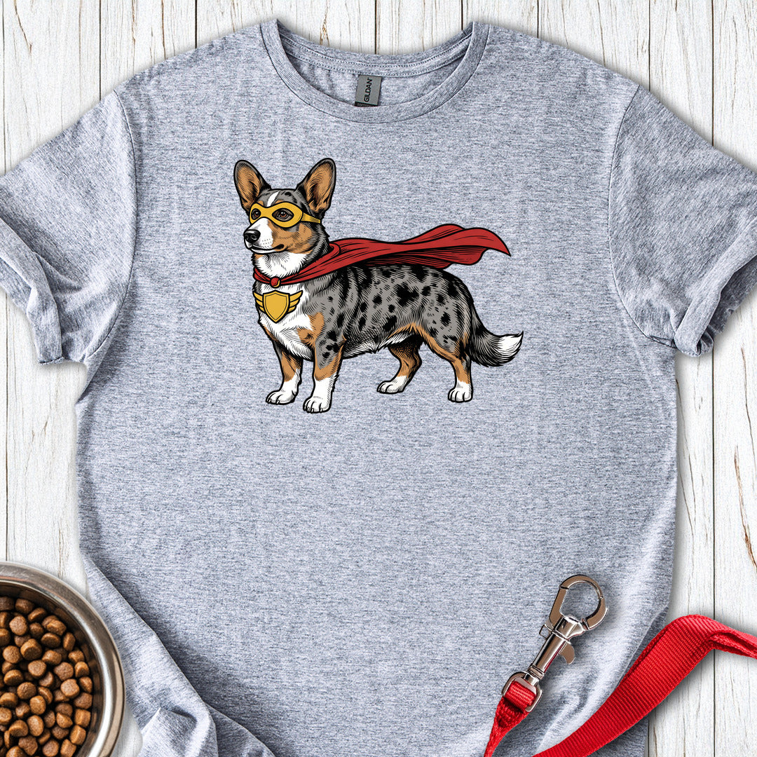 Cardigan Welsh Corgi Blue Merle Superhero — Sport Grey