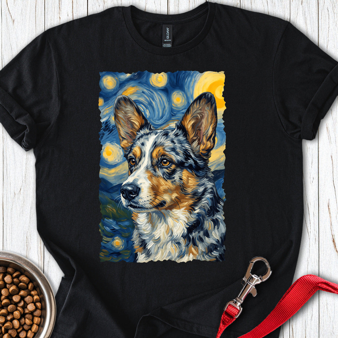 Cardigan Welsh Corgi Blue Merle Van Gogh — Black