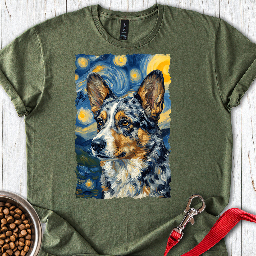Cardigan Welsh Corgi Blue Merle Van Gogh — Military Green