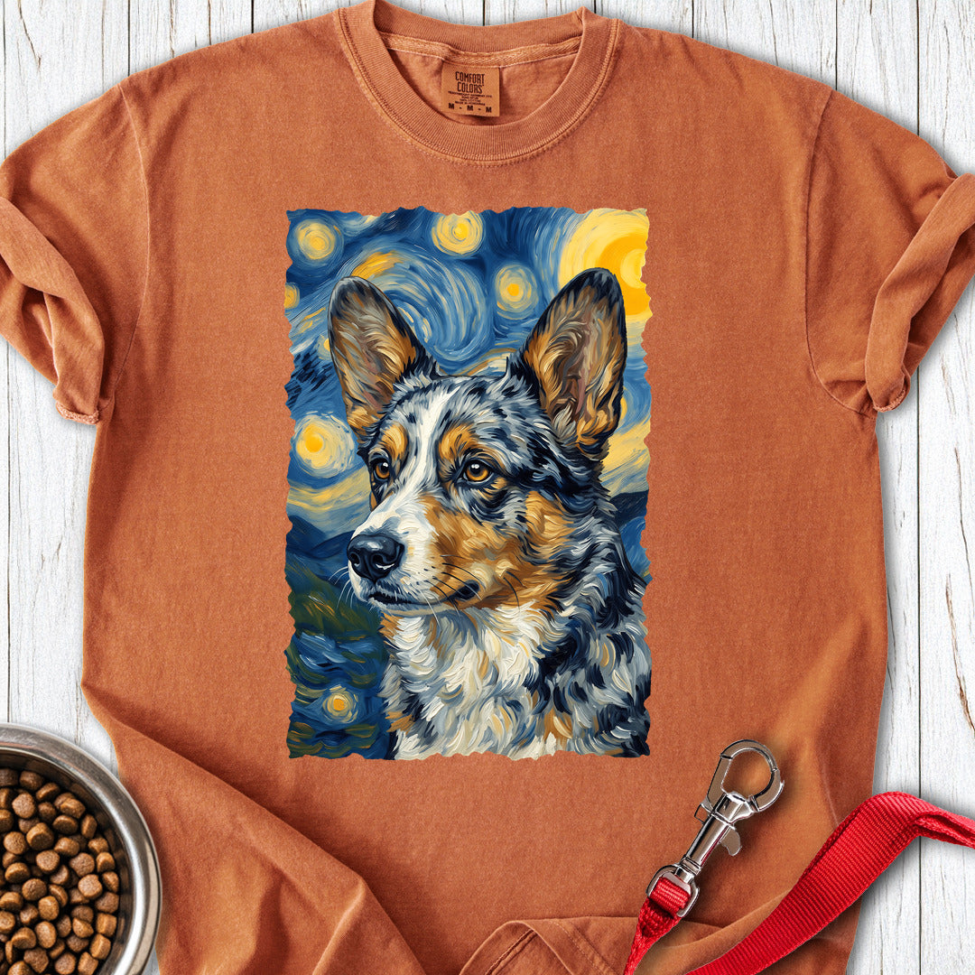 Cardigan Welsh Corgi Blue Merle Van Gogh Premium Tee — Yam