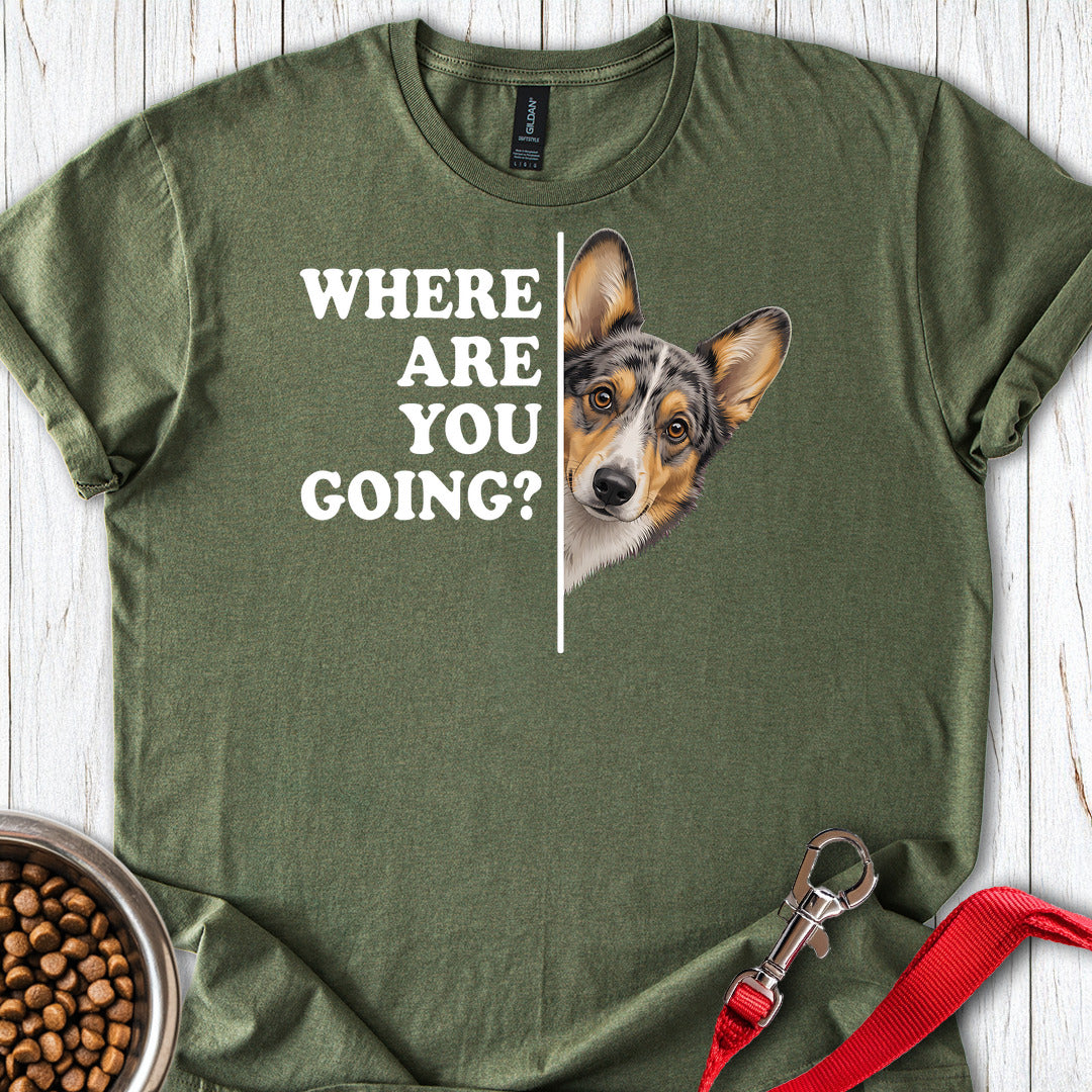 Cardigan Welsh Corgi Blue Merle Where Are You Going — Military Green
