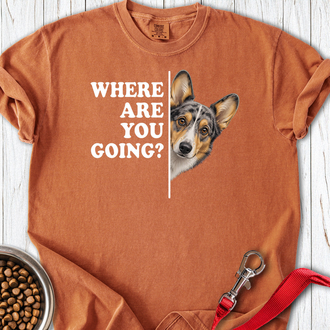 Cardigan Welsh Corgi Blue Merle Where Are You Going Premium Tee — Yam