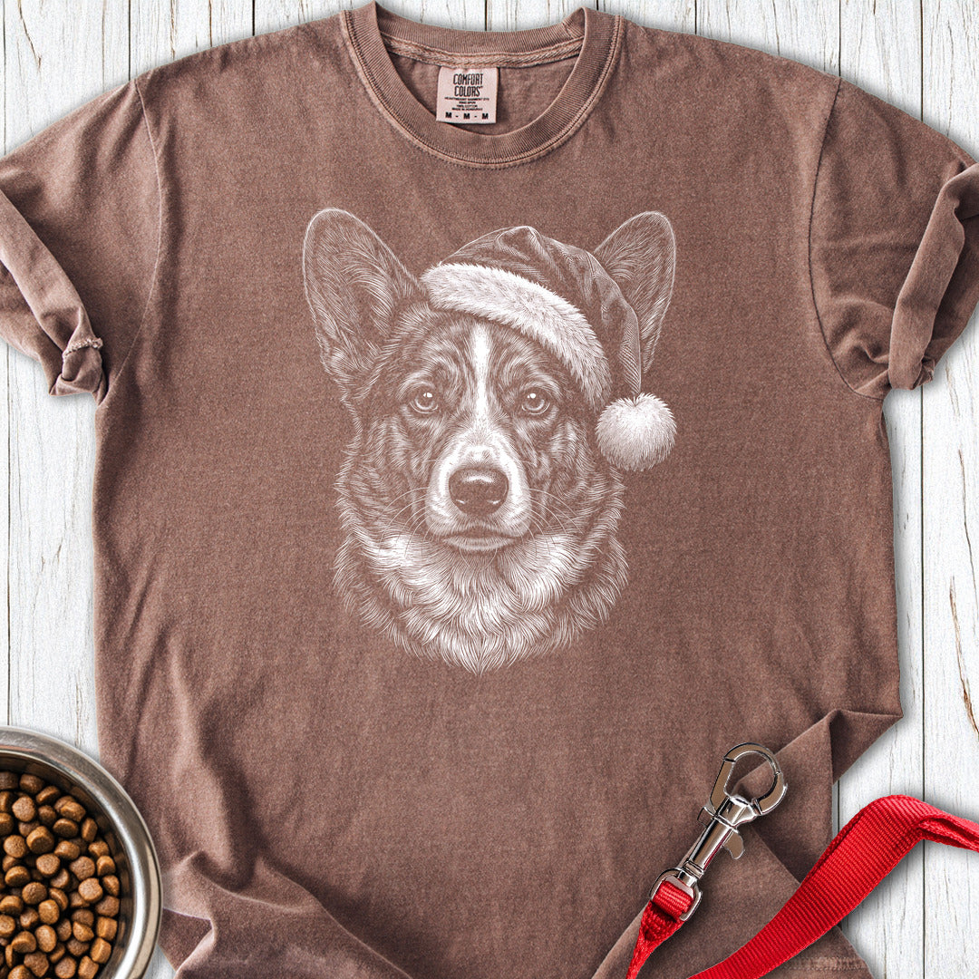 Cardigan Welsh Corgi Christmas Santa Hat Premium Tee Espresso