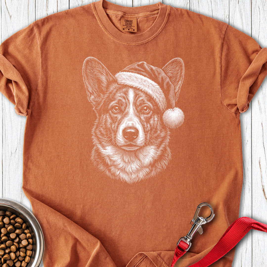 Cardigan Welsh Corgi Christmas Santa Hat Premium Tee Yam