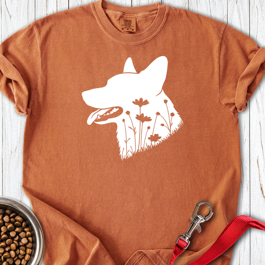 Cardigan Welsh Corgi Flowers Premium Tee — Yam