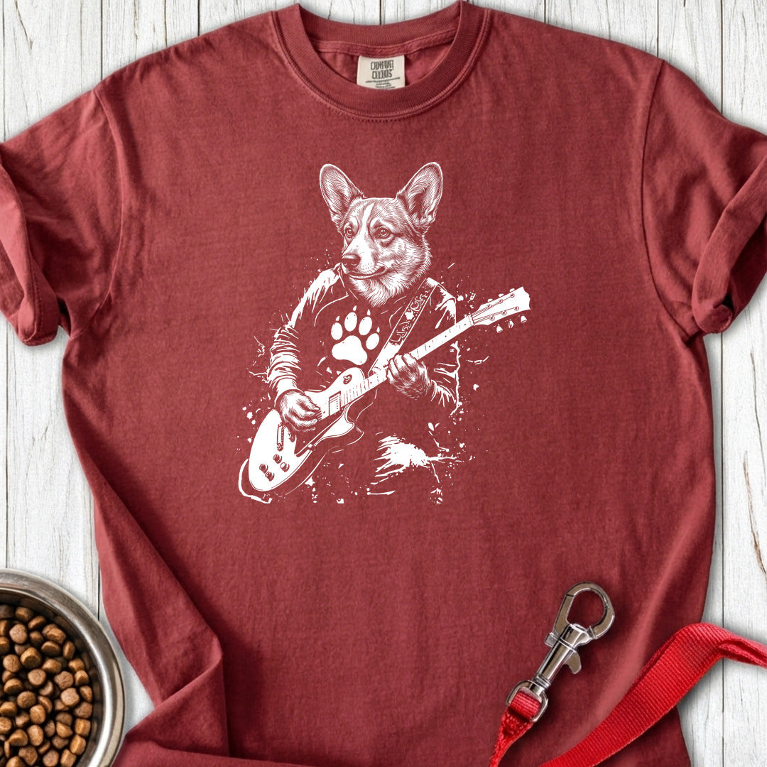 Cardigan Welsh Corgi Guitar Premium Tee — Brick