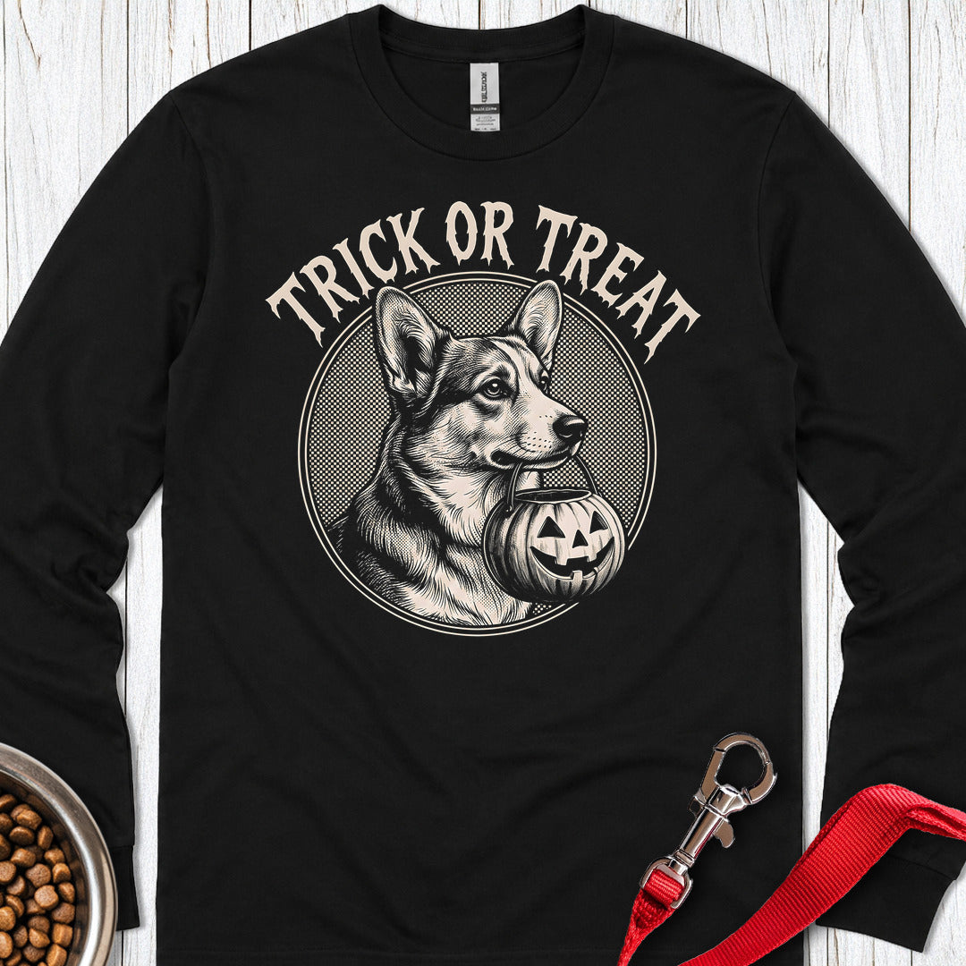 Cardigan Welsh Corgi Halloween Long Sleeve Black