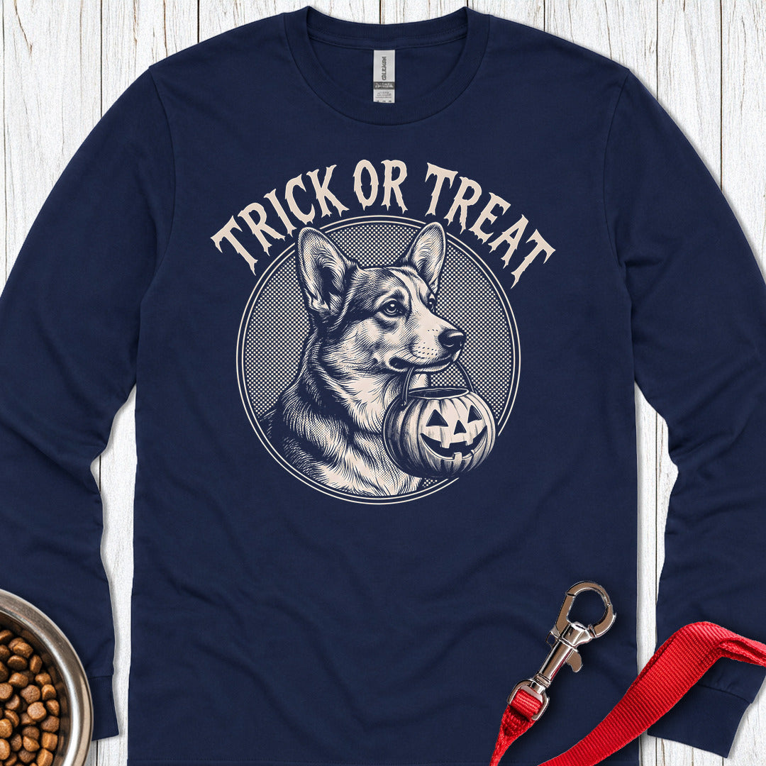 Cardigan Welsh Corgi Halloween Long Sleeve Navy