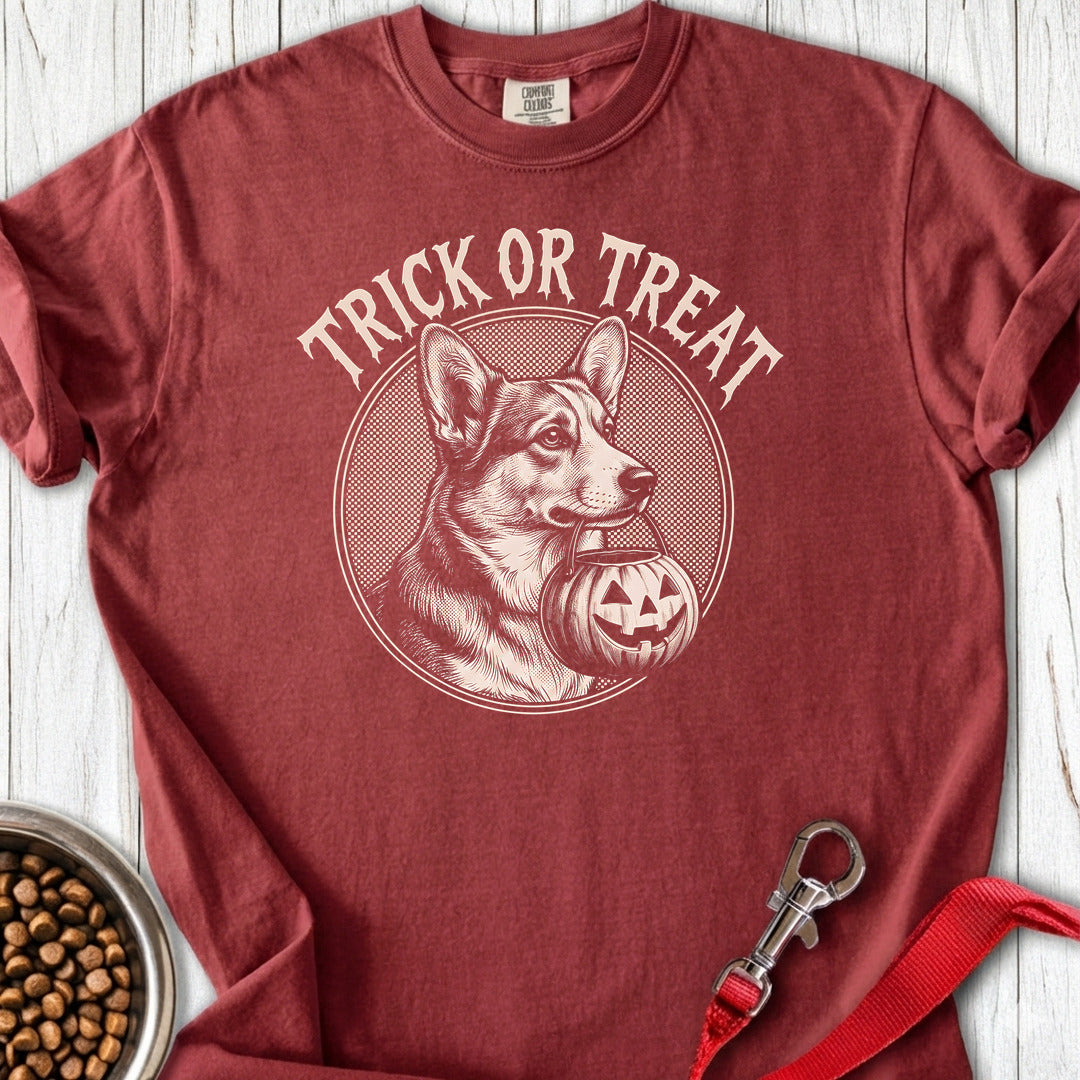 Cardigan Welsh Corgi Halloween Premium Tee — Brick
