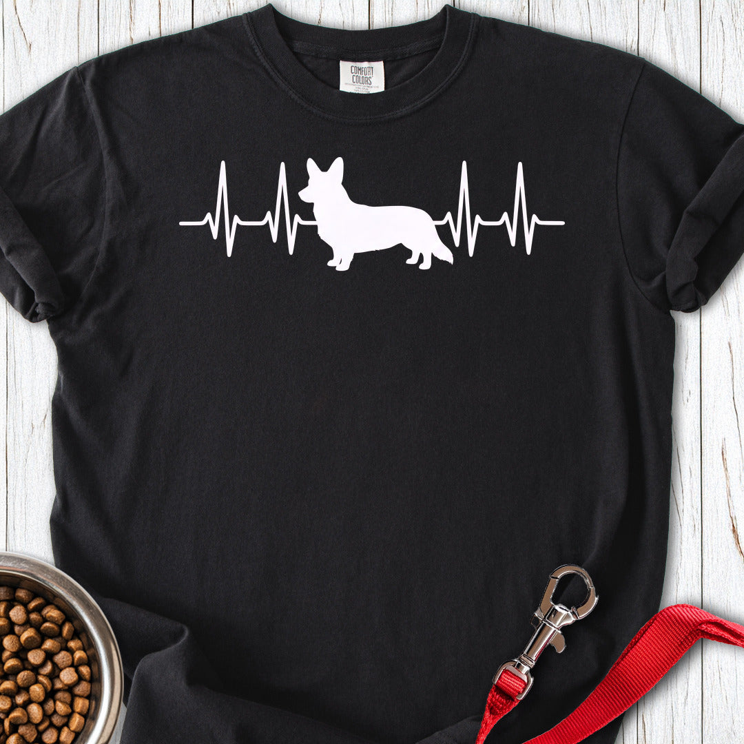 Cardigan Welsh Corgi Heartbeat Premium Tee — Black