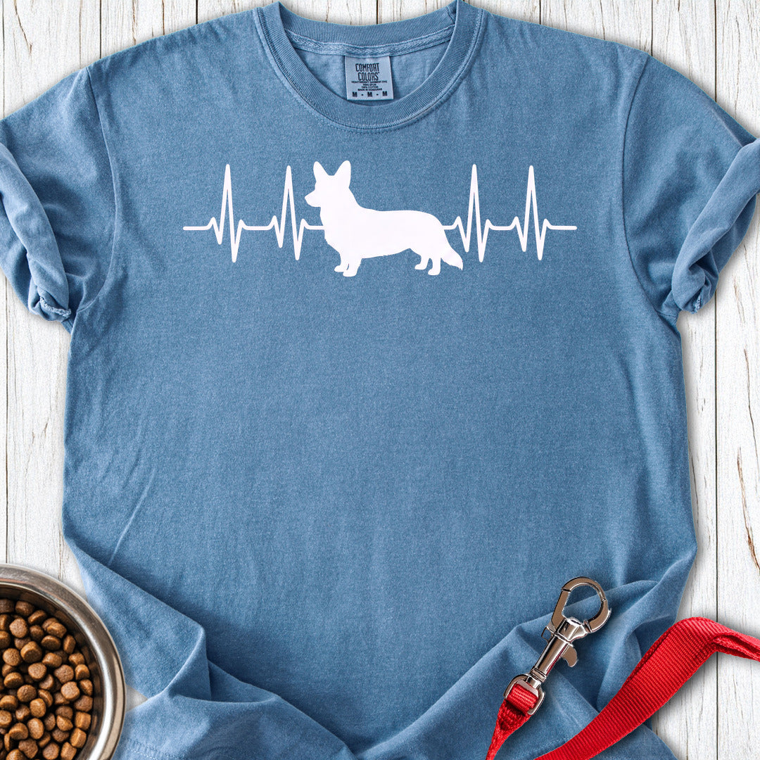 Cardigan Welsh Corgi Heartbeat Premium Tee — Blue Jean