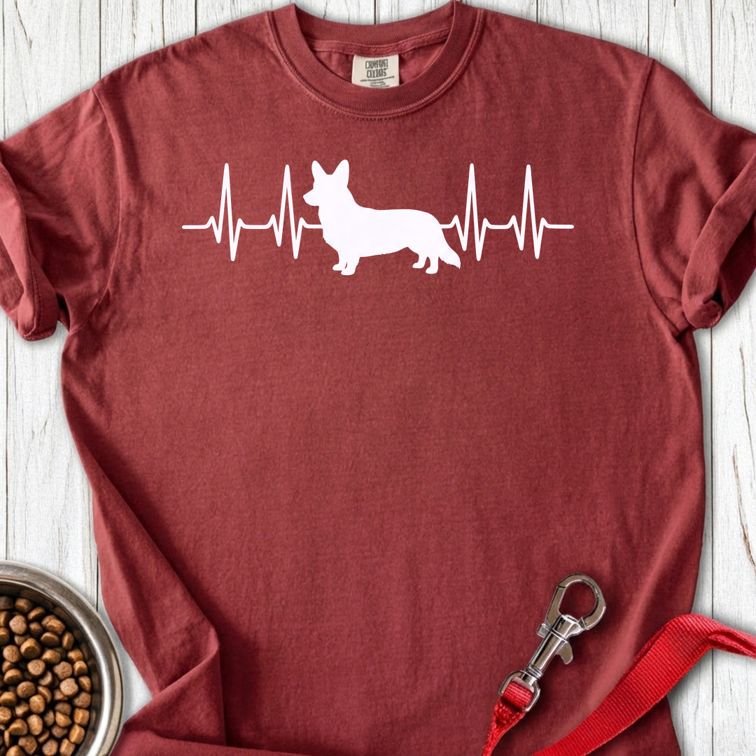 Cardigan Welsh Corgi Heartbeat Premium Tee — Brick