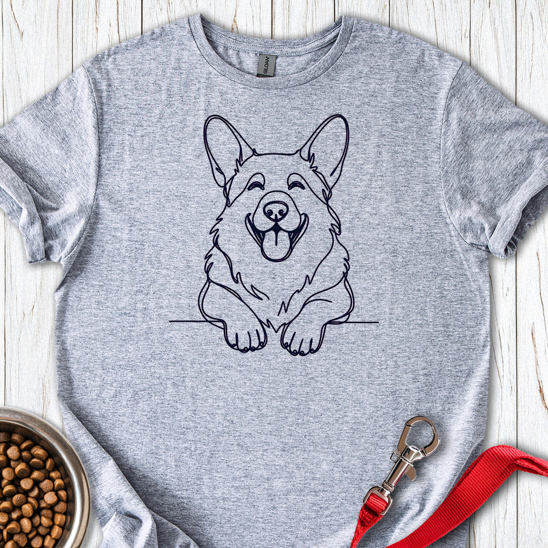 Cardigan Welsh Corgi Lineart — Sport Grey