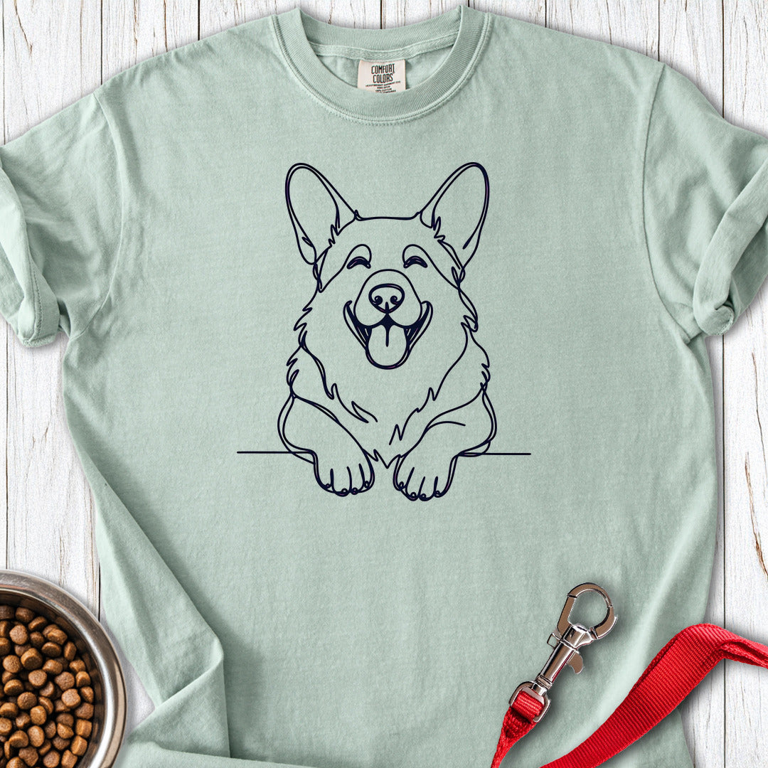 Cardigan Welsh Corgi Lineart Premium Tee — Bay
