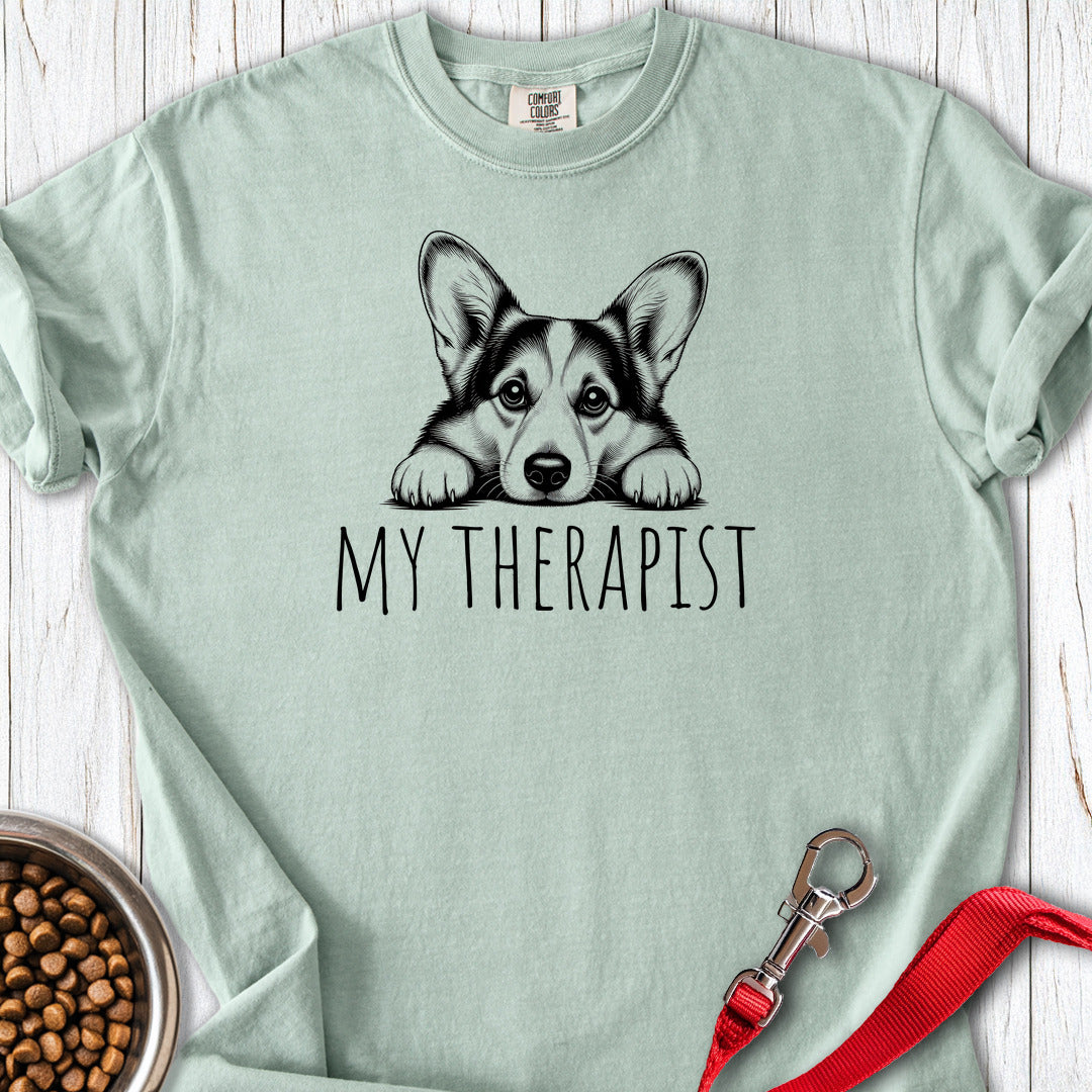 Cardigan Welsh Corgi My Therapist Premium Tee — Bay