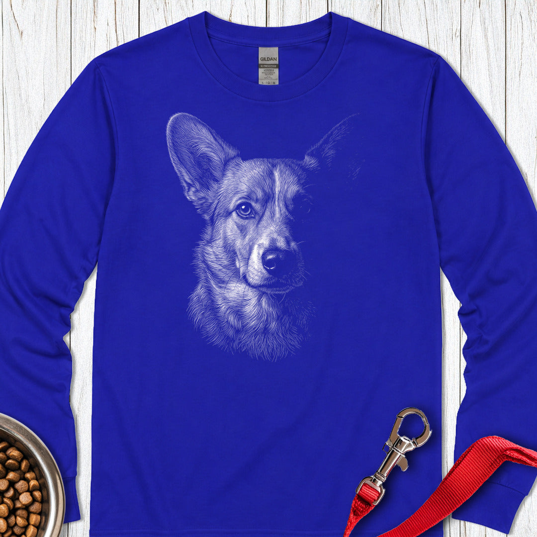 Cardigan Welsh Corgi Portrait Long Sleeve Royal