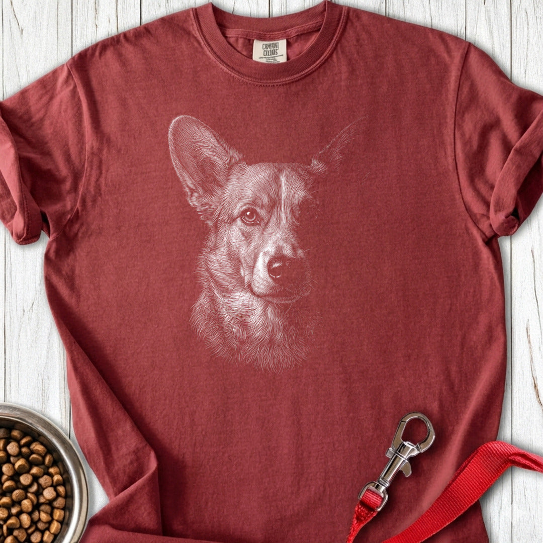 Cardigan Welsh Corgi Portrait Premium Tee Brick