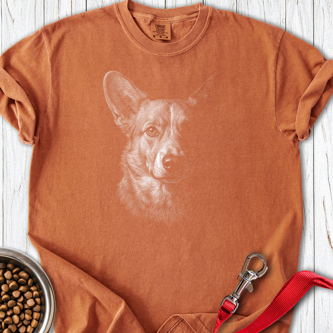 Cardigan Welsh Corgi Portrait Premium Tee — Yam