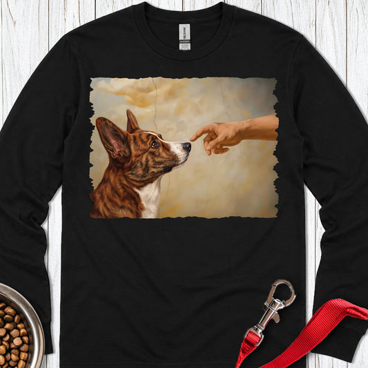 Cardigan Welsh Corgi Red Brindle Creation Long Sleeve — Black