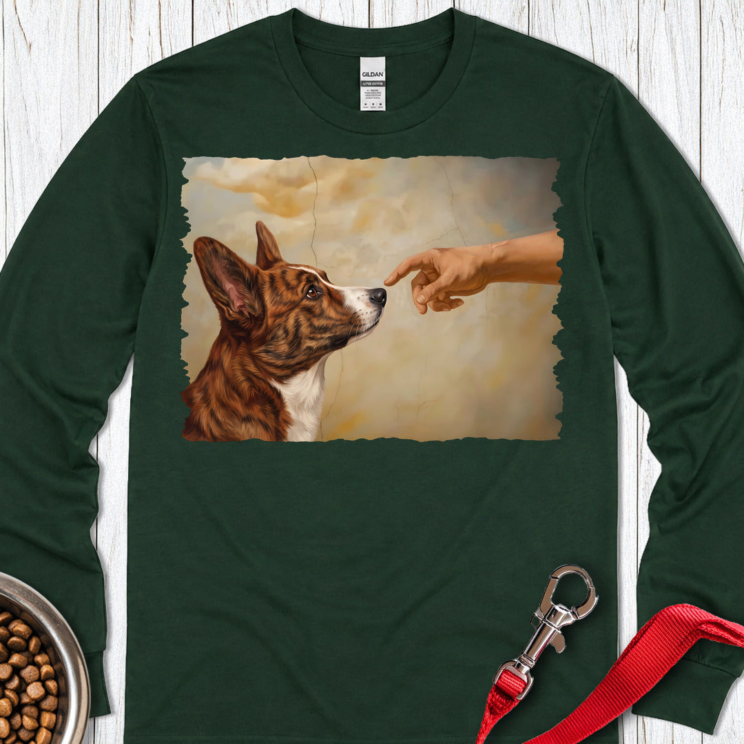Cardigan Welsh Corgi Red Brindle Creation Long Sleeve Forest Green