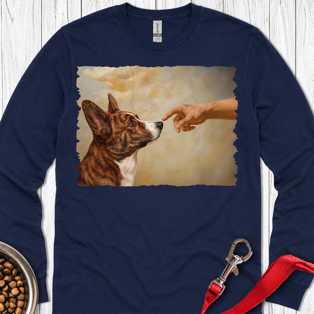 Cardigan Welsh Corgi Red Brindle Creation Long Sleeve Navy