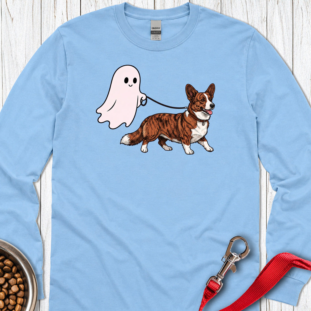 Cardigan Welsh Corgi Red Brindle Halloween Long Sleeve Carolina Blue