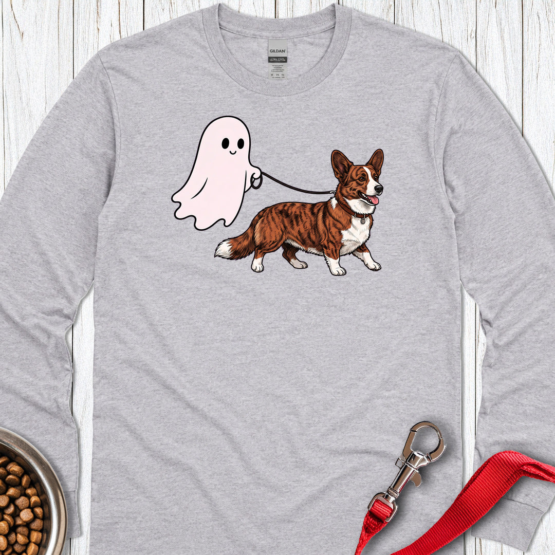 Cardigan Welsh Corgi Red Brindle Halloween Long Sleeve Sport Grey